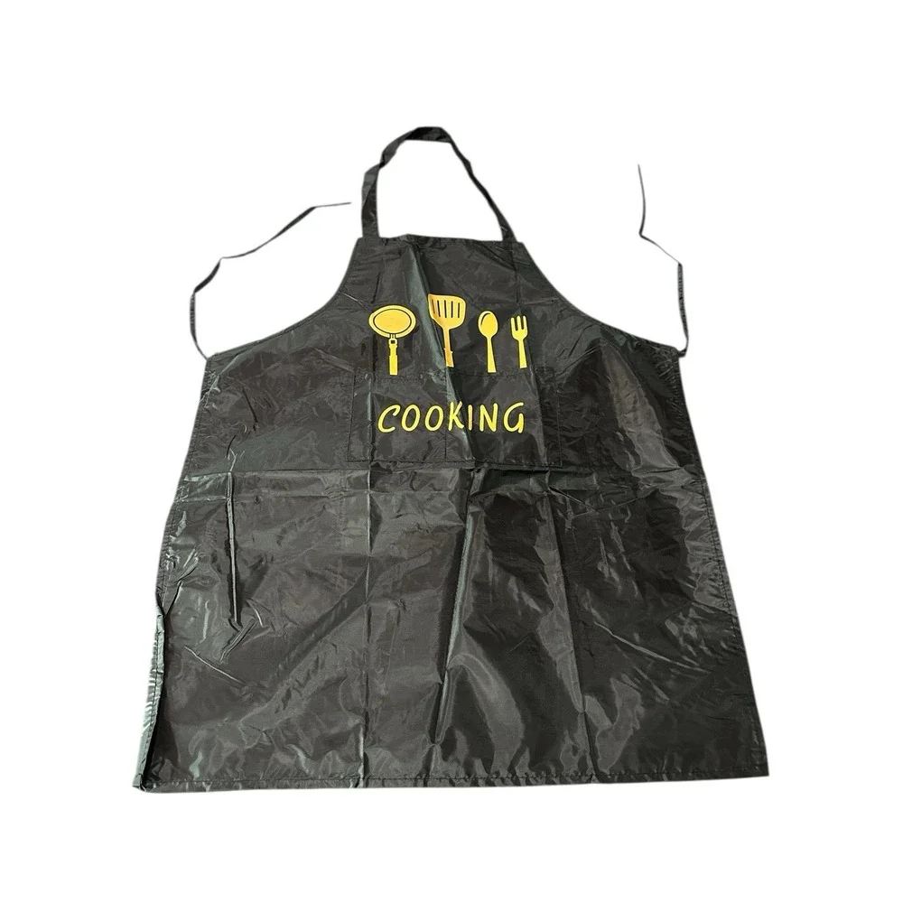 NEW novelty adult apron‎ ONE SIZE plastic black cooking with pockets